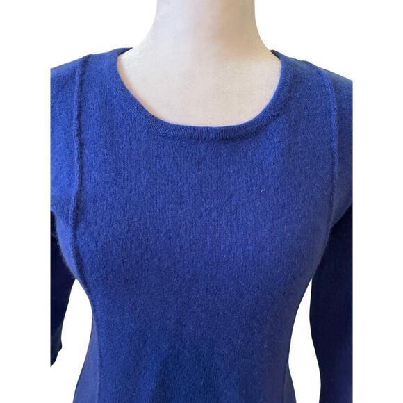 Cynthia Rowell 100% 1-Ply Cashmere Blue 3/4” Sleeve Sweater L - Picture 4 of 8